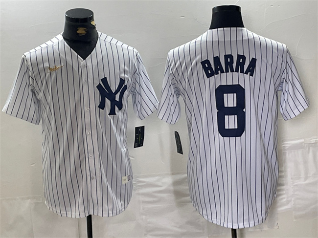 Men's New York Yankees #8 Yogi Berra White Cool Base Stitched Baseball Jersey Men's New York Yankees #8 Yogi Berra White Cool Base Stitched Baseball Jersey